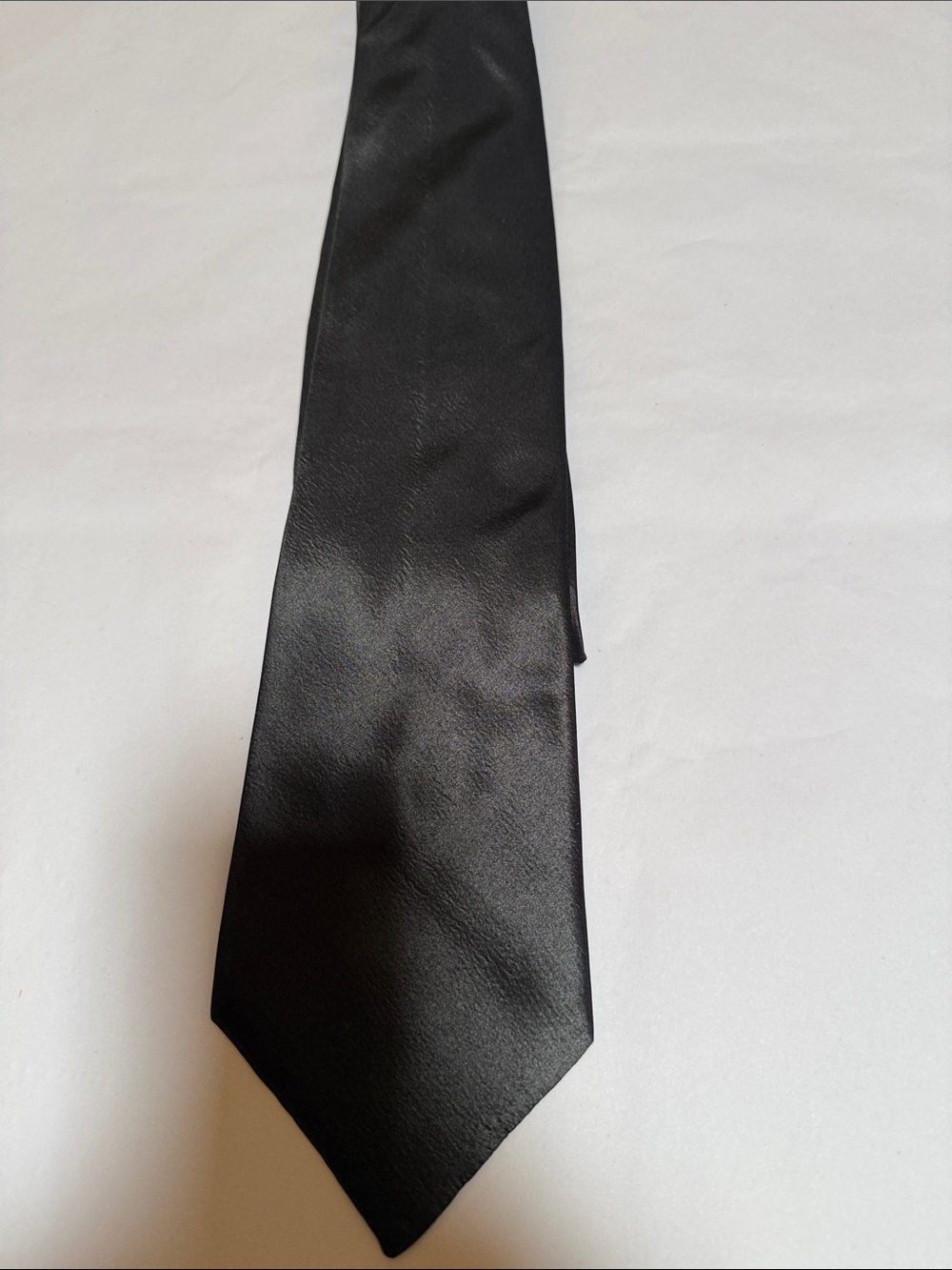 Black Silk Tie with Subtle Red Accent